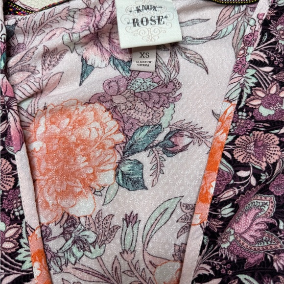 Knox Rose Floral Boho Kimono Cardigan | XS Open Front Lightweight - Picture 6 of 15